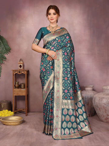 Varanga Women Banarasi Saree With Blouse Piece